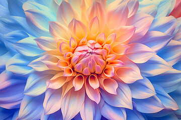 Pastel colored dahlia flower texture background created with AI generative tools