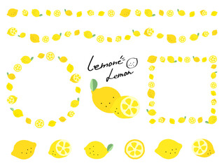 Fruits frais au citron. Collection d'icônes vectorielles de citron isolé sur fond blanc. Vecteur