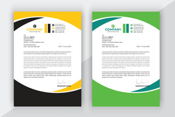 Simple business letterhead design set of two.