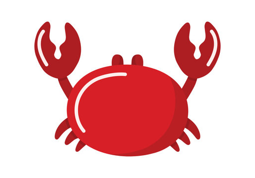 Cute Crab Sea Animal Doodle Cartoon Vector Illustration