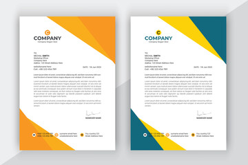 Simple business letterhead design set of two.
