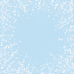 Magic falling snow christmas background. Subtle