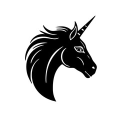 Naklejka premium Unicorn head silhouette