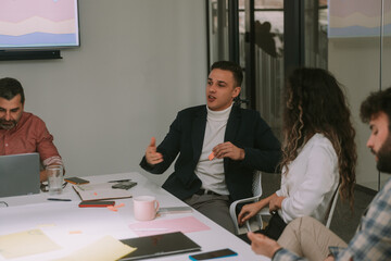 Business man explaining something