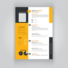 Modern and clean resume or cv template.