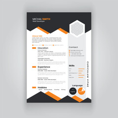 Modern and clean resume or cv template.