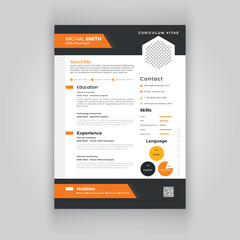 Clean and modern resume or cv template in a4.