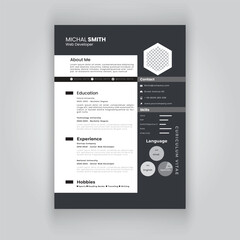 Modern and clean resume or cv template.