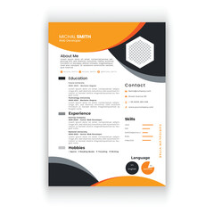 Modern and clean resume or cv template.