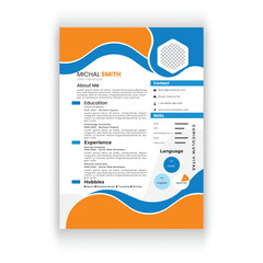 Modern and clean resume or cv template.