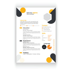 Clean and modern resume or cv template in a4.