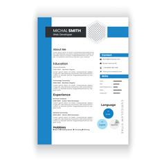 Clean and modern resume or cv template in a4.