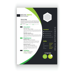 Clean and modern resume or cv template in a4.