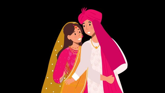 Beautiful Wedding Couple Animation Wedding Invitation Template For Save The Date Animated Video  