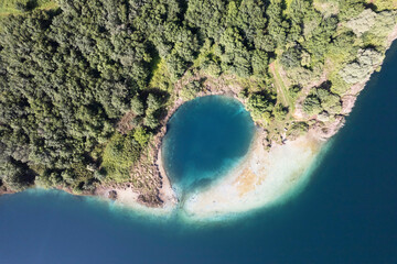 Particular aerial view of the Accesa lake Grosseto
