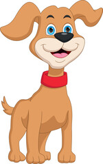 cute dog cartoon isolated on white background