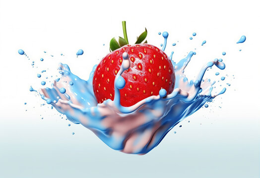 strawberries_are_seen_flowing_through_the_milk, Generative AI 