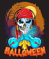 Halloween illustration design, illustration tshirt design,spooky illustration,fall illustration.