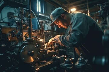 Engineer maintenance failure machine in factory, Generative AI