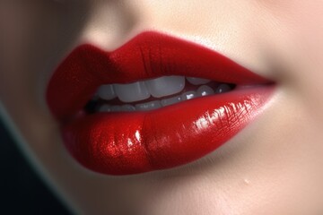  Ultra close - up view of beautiful female lips, ai tools generated image