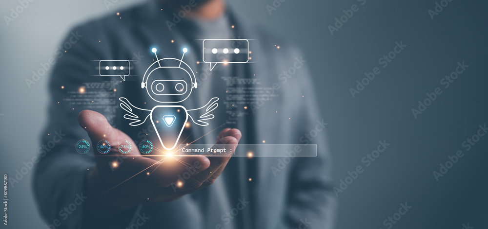 Wall mural ai, artificial intelligence, technology smart robot ai, artificial intelligence by enter command pro