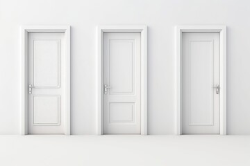 diverse collection of interior house doors, showcased on a clean white background. AI Generated