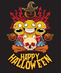 Halloween illustration design, illustration tshirt design,spooky illustration,fall illustration.