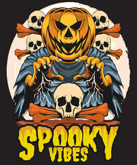 Halloween illustration design, illustration tshirt design,spooky illustration,fall illustration.