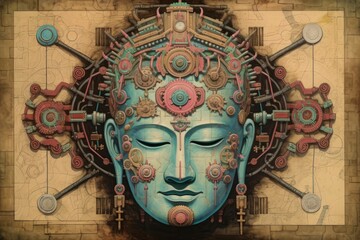 Obraz na płótnie Canvas 仏陀の顔,Generative AI AI画像