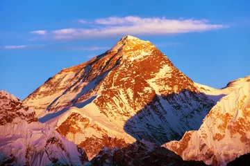 Papier Peint photo Everest Evening sunset panoramic view of mount Everest