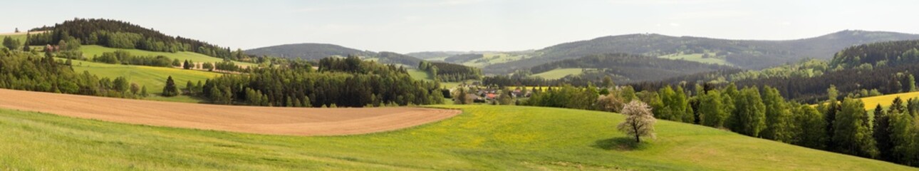 Fototapeta na wymiar Panorama from bohemian and moravian highland