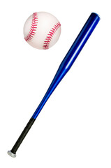 Baseball ball and Baseball bat on a white background PNG File
