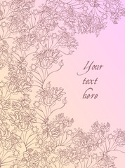Delicate Pink Flourish Greeting Card Template