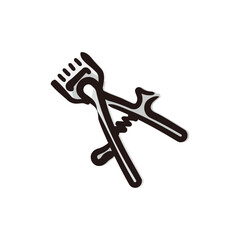 Manual hair clipper - Barber icon/illustration (Hand-drawn line, colored version)