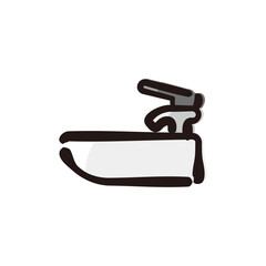 Shampoo Sink - Barber icon/illustration (Hand-drawn line, colored version)