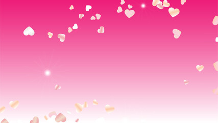 Realistic Background with Confetti of Hearts Glitter Particles. St. Valentine Day. Celebration pattern. Light Spots. Explosion of Confetti. Glitter Vector Illustration. Design for Banner.