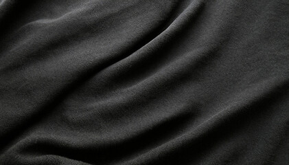 dark grey fabric cloth texture for background crumpled cotton generative Ai