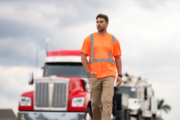 truck driver represents logistics. image of truck driver with logistics concept.