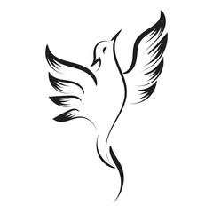Beautiful And Elegant Phoenix Tattoo idea inspirational. Black And White Phoenix Tribal Tattoo design.