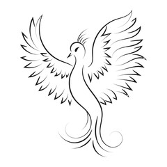 Beautiful And Elegant Phoenix Tattoo idea inspirational. Black And White Phoenix Tribal Tattoo design.