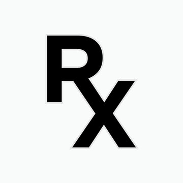 Drugs Prescription Icon. RX Medicine Symbol - Vector