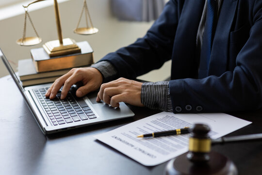 lawyer or lawyer Legal concept and lawyer powers, hammer hammer judgment in courtroom for criminal judgment and court decision, judge justice for guilty offense and criminal verdict