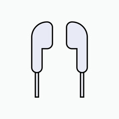 Earphone Icon. Hearing Equipments Symbol.   