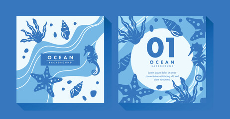 Blue Ocean Life Background Template