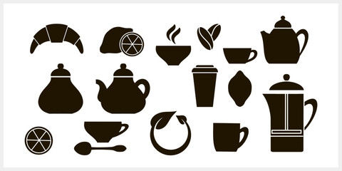Doodle tea icon isolated Hand drawn food drink clipart Stencil Vector stock illustration EPS 10