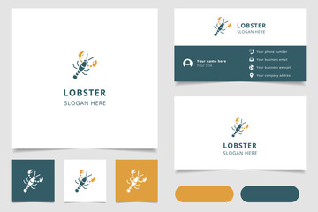 Fototapeta na wymiar Lobster logo design with editable slogan. Branding book and business card template.
