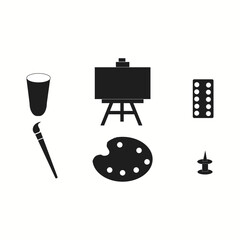 Painting equipment Icon Set Simple Design Vector