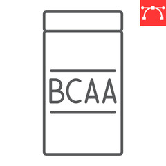 BCAA line icon, supplements and health, amino acids vector icon, vector graphics, editable stroke outline sign, eps 10.