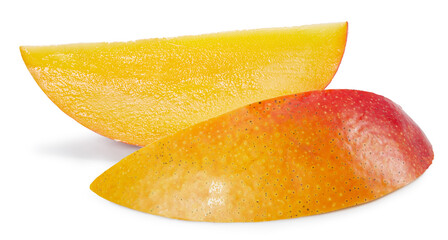 Mango half isolated on white Clipping Path