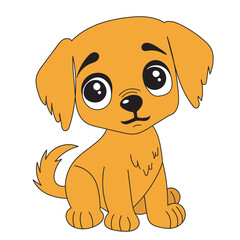 Fototapeta premium puppy redhead character sitting,isolated vector